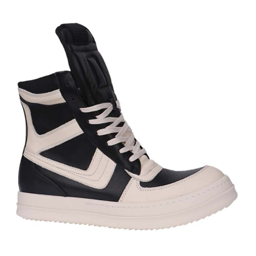 R.O high top lace-up leather shoes BK&amp;WH