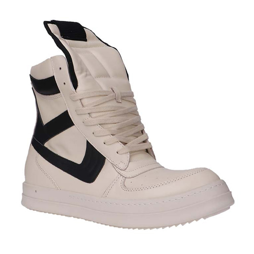 R.O high top lace-up leather shoes WH&amp;BK