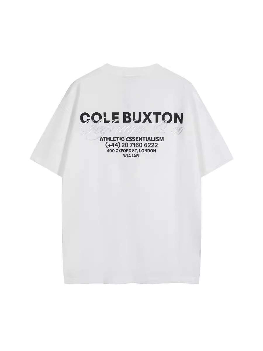 MZY Cole Buxton London Limited 실버 핑크 문자 슬로건 티셔츠(2color)